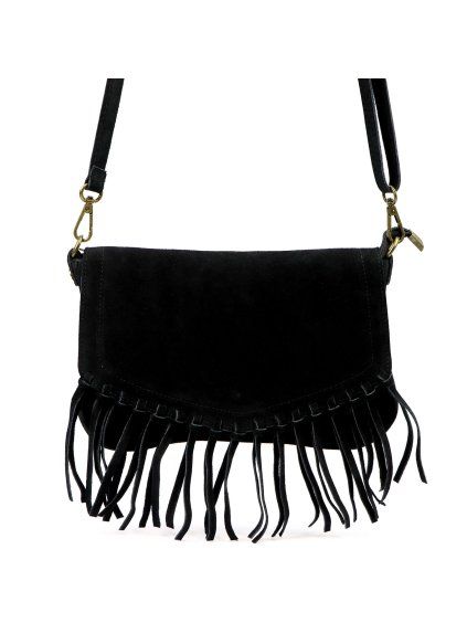 Kožená crossbody kabelka 25-086 černá