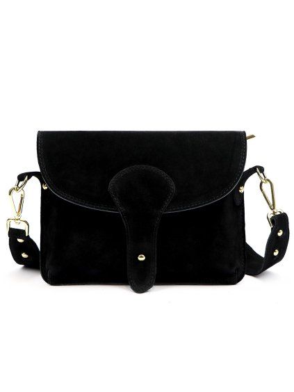 Kožená crossbody kabelka 24-071 L černá