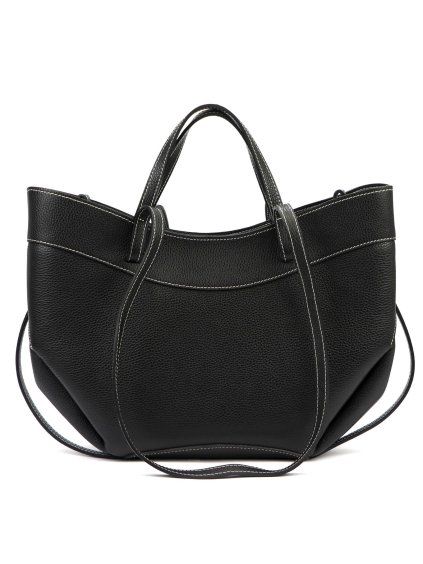 Kožená shopper bag kabelka 25-025 D DL černá