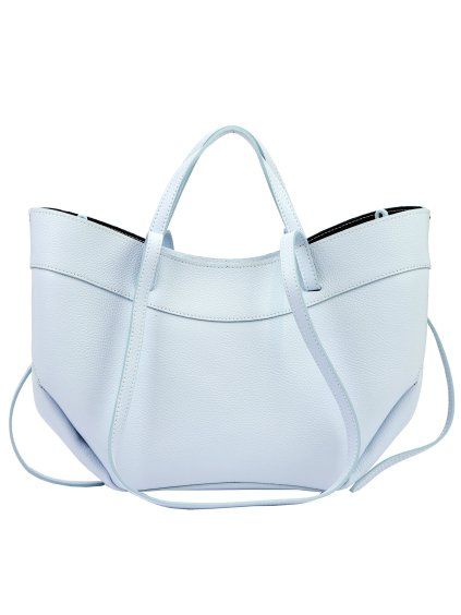 Kožená shopper bag kabelka 25-025 D DL světle modrá