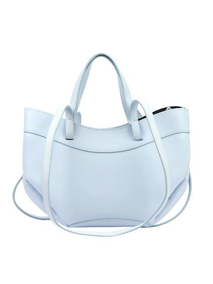 Kožená shopper bag kabelka 25-025 DL světle modrá