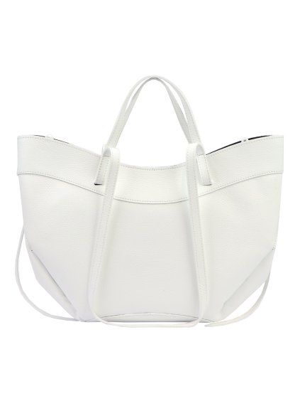 Kožená shopper bag kabelka 25-025 D DL bílá