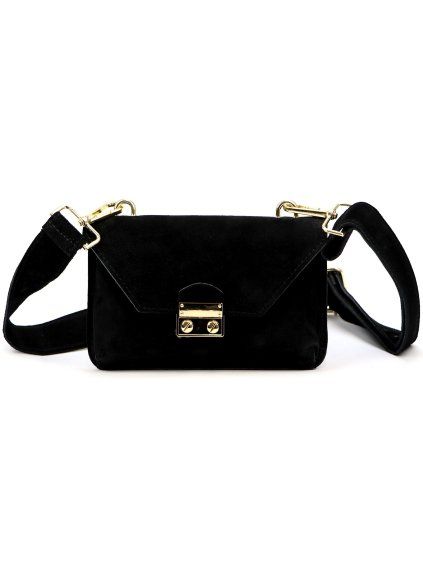 Kožená crossbody kabelka Luka 24-077 černá