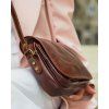 Kožená crossbody kabelka Mazzini M17M9 hnědá