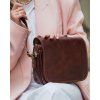 Kožená crossbody kabelka Mazzini M17M9 hnědá