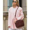 Kožená crossbody kabelka Mazzini M17M9 hnědá