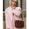 Kožená crossbody kabelka Mazzini M17M9 hnědá