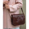 Kožená crossbody kabelka Mazzini M17M9 hnědá