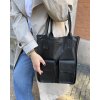 KOŽENÁ SHOPPER BAG KABELKA VERA PELLE 04X černá