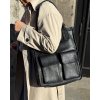 KOŽENÁ SHOPPER BAG KABELKA VERA PELLE 04X černá