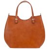 Kožená shopper bag kabelka Vera Pelle 846 camel