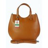 Kožená shopper bag kabelka Vera Pelle 846 camel