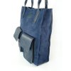 Kožená shopper bag kabelka Vera Pelle 04Xb modrá