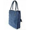 Kožená shopper bag kabelka Vera Pelle 04Xb modrá