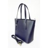 Kožená kufříková kabelka Vera Pelle GL35C modrá