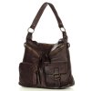 Kožená kabelka přes rameno Mazzini M23 tmavě hnědá