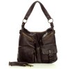 Kožená kabelka přes rameno Mazzini M23 tmavě hnědá