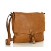 Dámská kožená crossbody kabelka Mazzini M46 camel