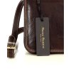 Kožená crossbody kabelka Mazzini M17M8 tmavě hnědá