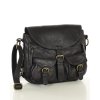 Kožená kabelka přes rameno Mazzini M14M9 černá