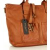 Dámská kožená shopper bag kabelka Mazzini M169 camel