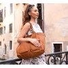 Dámská kožená shopper bag kabelka Mazzini M169 camel