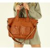 Dámská kožená shopper bag kabelka Mazzini M169 camel