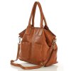 Dámská kožená shopper bag kabelka Mazzini M169 camel