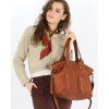 Dámská kožená shopper bag kabelka Mazzini M169 camel