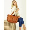 Dámská kožená shopper bag kabelka Mazzini M169 camel