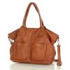 Dámská kožená shopper bag kabelka Mazzini M169 camel