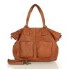Dámská kožená shopper bag kabelka Mazzini M169 camel