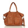 Dámská kožená shopper bag kabelka Mazzini M169 camel