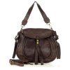 Kožená kabelka přes rameno Mazzini M67 tmavě hnědá