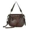 Kožená kabelka přes rameno Mazzini M67 tmavě hnědá