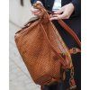 Kožená kabelka přes rameno Mazzini M202 camel