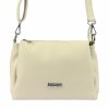Kožená crossbody kabelka MiaMore 01-002 béžová