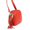 Kožená crossbody kabelka Pierre Cardin 4500 FTT červená