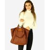Dámská kožená shopper bag kabelka Mazzini M1M86 camel