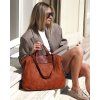 Dámská kožená shopper bag kabelka Mazzini M1M86 camel