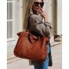 Dámská kožená shopper bag kabelka Mazzini M1M86 camel