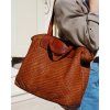 Dámská kožená shopper bag kabelka Mazzini M1M86 camel