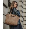 Dámská kožená shopper bag kabelka Mazzini M1M86 béžová