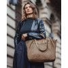 Dámská kožená shopper bag kabelka Mazzini M1M86 béžová
