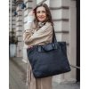 Dámská kožená shopper bag kabelka Mazzini M1M86 černá