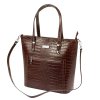 Kožená kufříková kabelka MiaMore 01-011 COCO hnědá