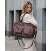 Dámská kožená shopper bag kabelka Mazzini M169 hnědá