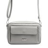 Kožená crossbody kabelka MiaMore 01-041 šedá