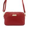 Kožená crossbody kabelka MiaMore 01-027 červená