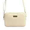 Kožená crossbody kabelka MiaMore 01-027 krémová
